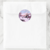 Kerkdiensten op kerstavond ochtend ronde sticker (Tas)