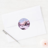 Kerkdiensten op kerstavond ochtend ronde sticker (Envelop)