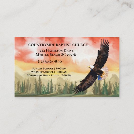 Kerkdominee Christelijke Schrift Schilderachtig Visitekaartje (Achterkant)