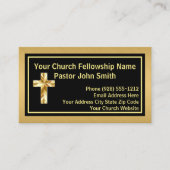 Kerkdominee Classy Brushed Gold Black Visitekaartje (Voorkant)
