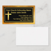 Kerkdominee poetste goud en zwart visitekaartje (Voorkant / Achterkant)