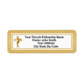 Kerkdominee Smooth Gold en Black Business Etiket (Voorkant)