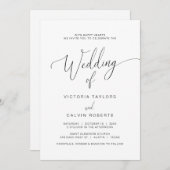 Kerkelijke huwelijksceremonie, modern script kaart (Voorkant / Achterkant)