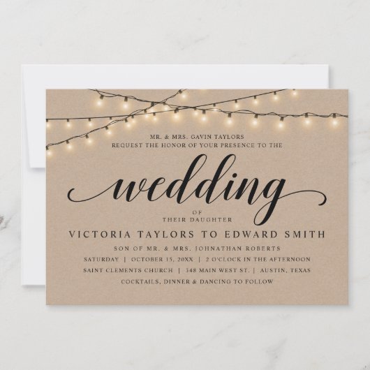 Kerkelijke huwelijksceremonie, ouders die ontvange kaart (Voorkant)