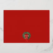 Kerkelijke Kerst Foto met Zegenwens Folie Feestdagenkaart (Achterkant)