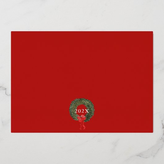 Kerkelijke Kerst Foto met Zegenwens Folie Feestdagenkaart (Achterkant)