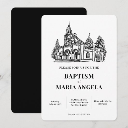 Kerkelijke kunst minimalistisch kaart (Voorkant / Achterkant)