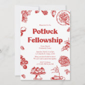 Kerkelijke Potluck Samenkomst Kaart (Voorkant)