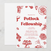 Kerkelijke Potluck Samenkomst Kaart (Voorkant / Achterkant)