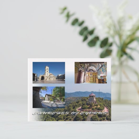 Kerken van het briefkaart Cyprus (Staand voorkant)