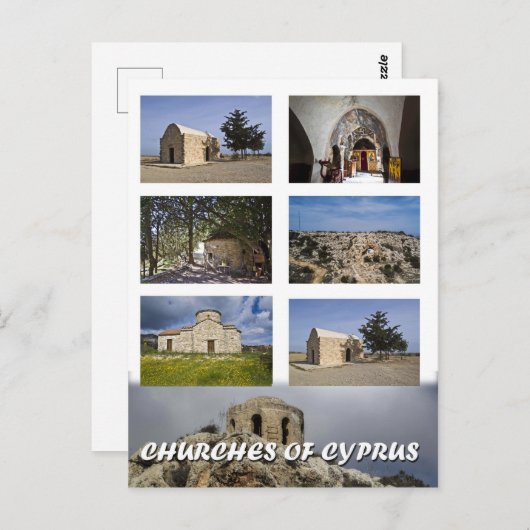 Kerken van het briefkaart Cyprus (Voorkant / Achterkant)