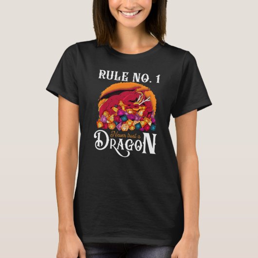 Kerker Dobbelsteen Shirt Vertrouw Een Draak Nooit (Voorkant)