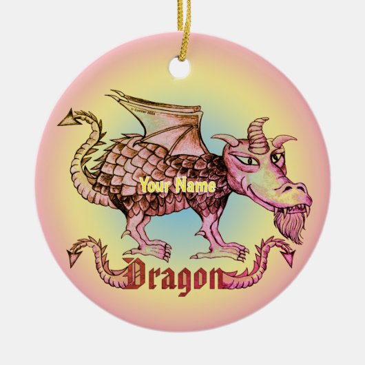 Kerker Draak Keramisch Ornament (Voorkant)