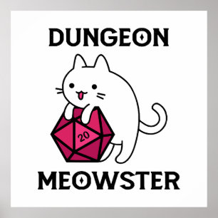 Kerker Meowster Kat Grappig Poster
