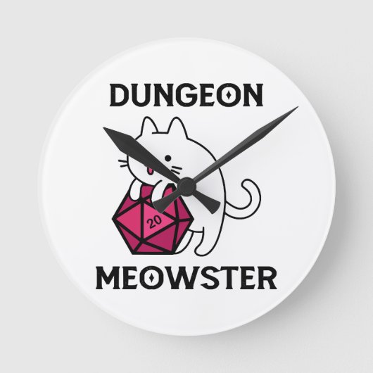 Kerker Meowster Kat Grappig Ronde Klok (Voorkant)
