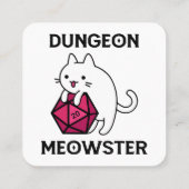 Kerker Meowster Kat Grappig Vierkante Visitekaartje (Achterkant)
