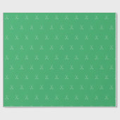 Kerkervakantiegolfclubs groen cadeaupapier (Vlak)