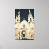 Kerkgevel met kruis canvas afdruk (Voorkant)