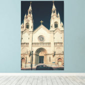 Kerkgevel met kruis canvas afdruk (Insitu (Houten vloer))