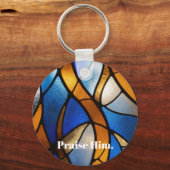 Kerkglas-look in christelijke stijl sleutelhanger (Voorkant)