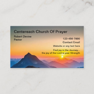 Kerkgroetebusinesscards Schitterende zonsondergang Visitekaartje