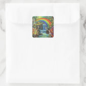 kerkgrond vierkante sticker (Tas)