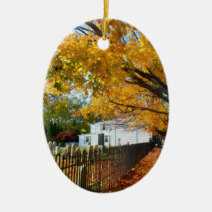 Kerkhof in de herfst keramisch ornament