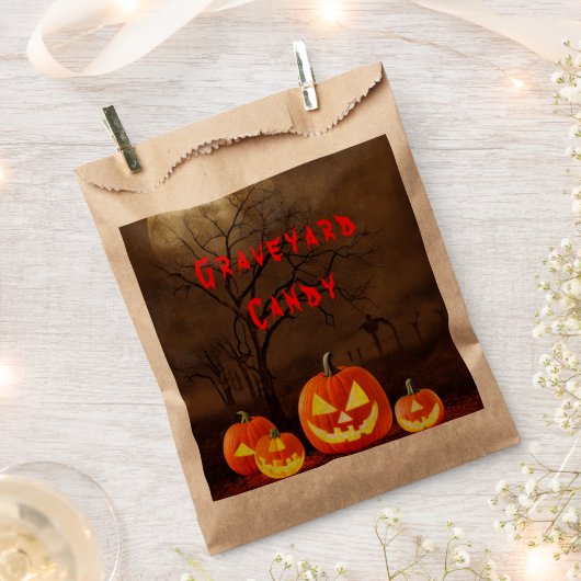 Kerkhof snoep Halloween Griezelig Kerkhof Bedankzakje (Geknipt)
