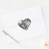 KERKHOFBELOFTEN, SKELET TROUWT, BRUID EN BRUIDEGOM HART STICKER (Envelop)
