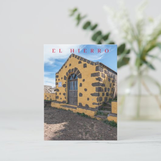 Kerkje op El Hierro zicht op ansichtkaart Briefkaart (Staand voorkant)