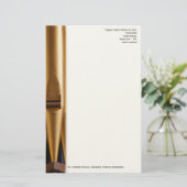 Kerkkermuzikant letterhoofd met pijp briefpapier (Staand voorkant)