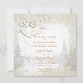 Kerkkleppels op een witte volkerenbruiloft kaart (Achterkant)