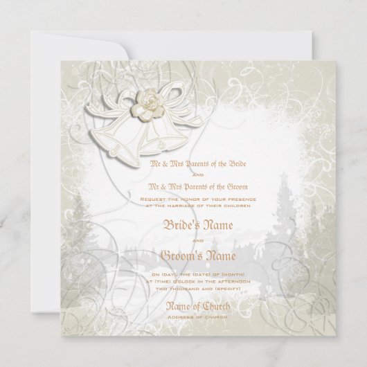 Kerkkleppels op een witte volkerenbruiloft kaart (Achterkant)