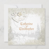 Kerkkleppels op een witte volkerenbruiloft kaart (Voorkant)