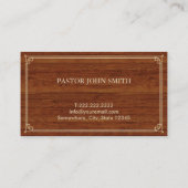 Kerkkruis Goud ingelijst Elegant Hout Pastor Visitekaartje (Achterkant)
