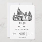 Kerkkunst moderne minimalistische bruiloft kaart (Voorkant)