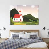 Kerklandschap Canvas Afdruk (Insitu (Slaapkamer))