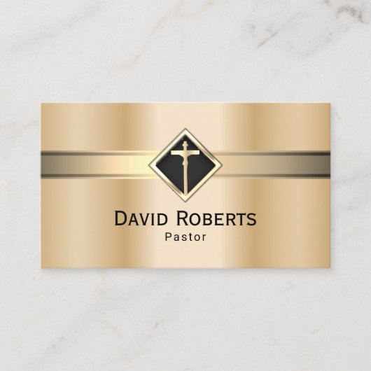 Kerklooster Minister van Modern Gold Heilige Kruis Visitekaartje (Voorkant)