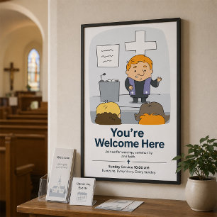 Kerkminister preekt poster