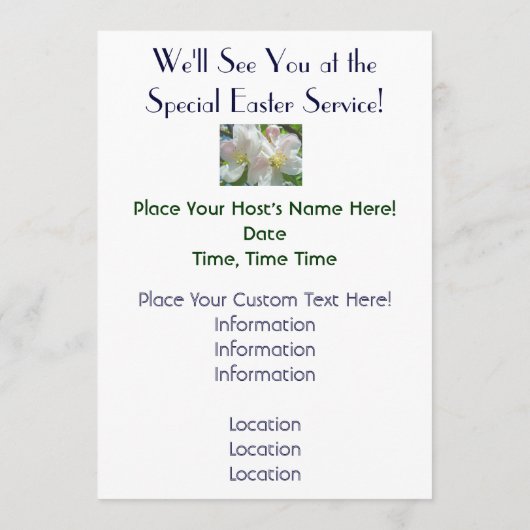 Kerkoraal Floral van de Kerk van de Uitnodigingspr Programmakaart (Achterkant)