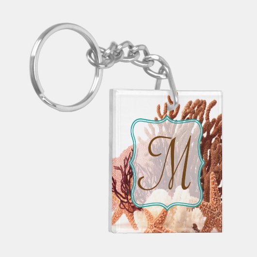 Kerkoraal Star Fish Sand Ocean Sand Sleutelhanger (Voorkant Links)