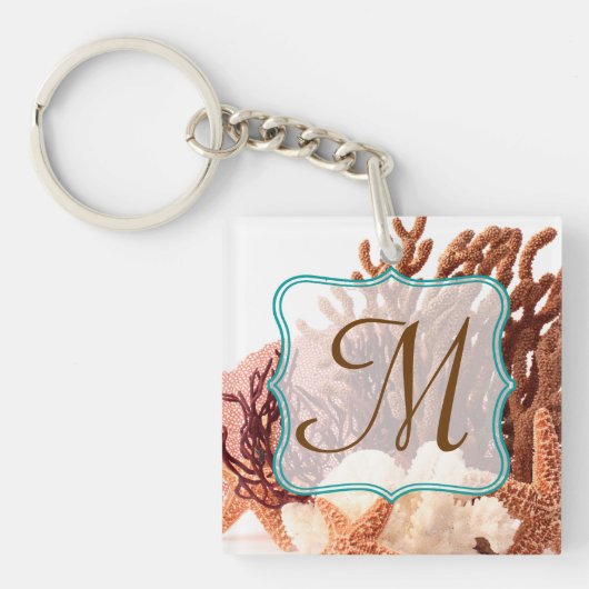 Kerkoraal Star Fish Sand Ocean Sand Sleutelhanger (Voorkant)