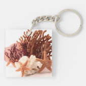 Kerkoraal Star Fish Sand Ocean Sand Sleutelhanger (Achterkant)