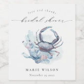 Kerkoraal van onderzeese krabben, gesmolten Vrijge Wijn Etiket (Enkel label)