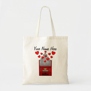 Kerkorgel met harten Organist Musicus Custom Tote Bag