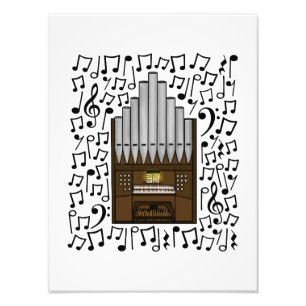 Kerkorgel Muzikale noten Organist Musicus Foto Afdruk