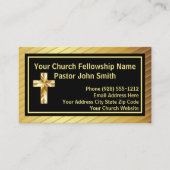 Kerkpastoor Classy Goud en Zwart Visitekaartje (Voorkant)