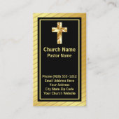 Kerkpastoor Classy Goud en Zwart Visitekaartje (Voorkant)