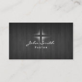 Kerkpastoor Elegant Dark Wood Background Visitekaartje (Voorkant)