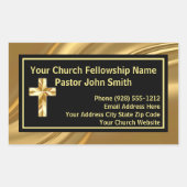 Kerkpastoor Elegant Goud en Zwart Rechthoekige Sticker (Voorkant)